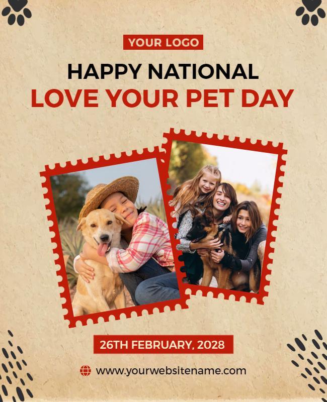 National Love Your Pet Day Celebration Flyer Template