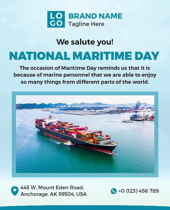 National Maritime Day Celebration Flyer Template