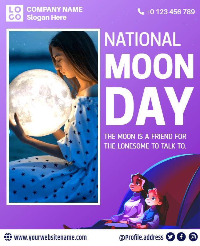 National Moon Day Celebration Flyer Template