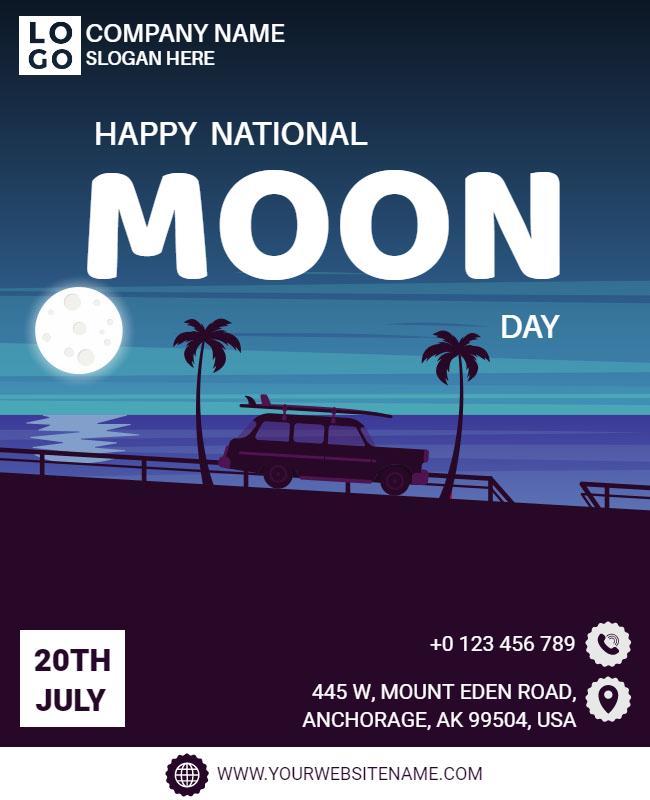 National Moon Day Celebration Flyer Template