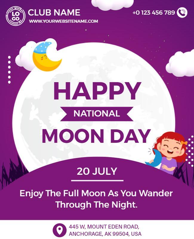 National Moon Day Celebration Flyer Template