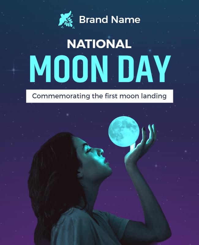 National Moon Day Celebration Flyer Template