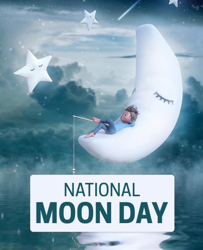 National Moon Day Celebration Flyer Template