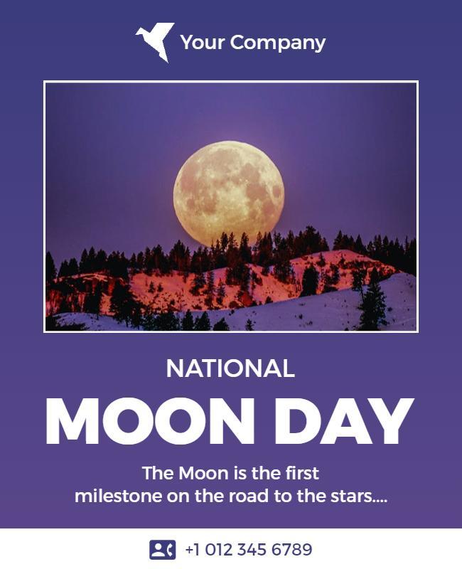 National Moon Day Celebration Flyer Template