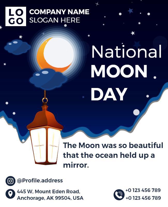 National Moon Day Celebration Flyer Template