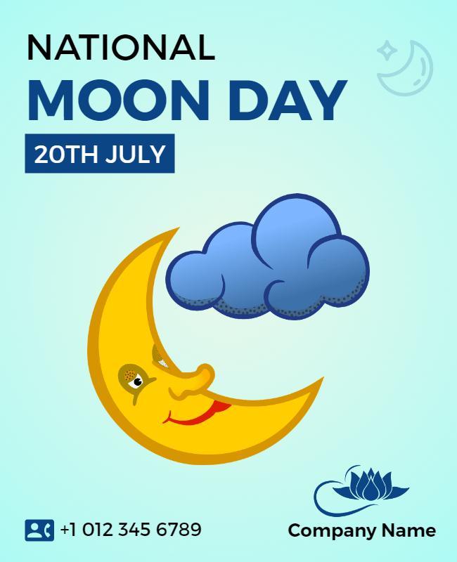 National Moon Day Celebration Flyer Template