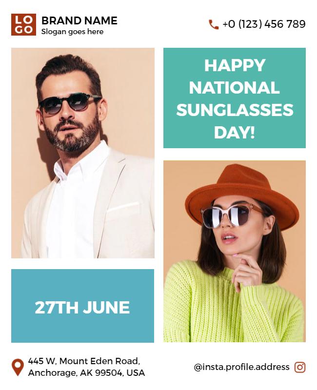 National Sunglasses Day Celebration Flyer Template