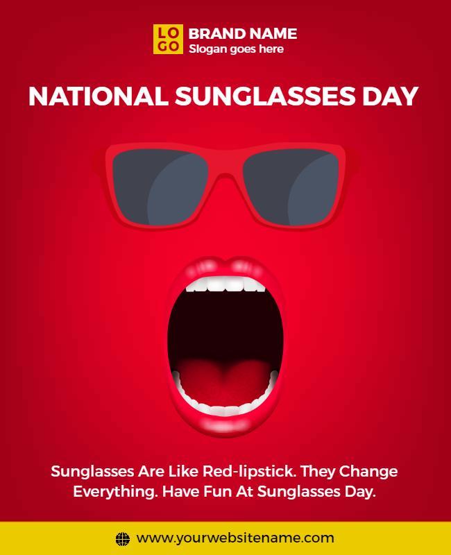 National Sunglasses Day Celebration Flyer Template