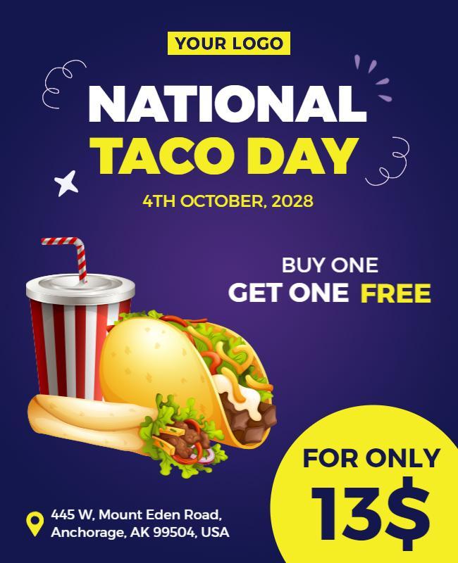 National Taco Day Special Offer Flyer Template