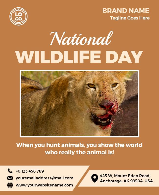 National Wildlife Awareness Day Flyer Template