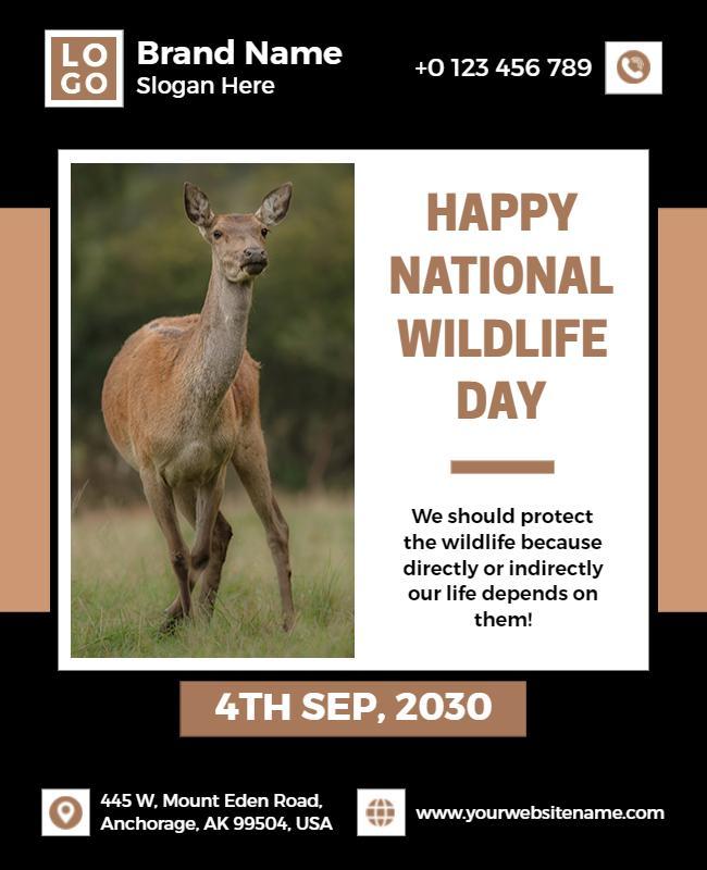 National Wildlife Day Educational Flyer Template