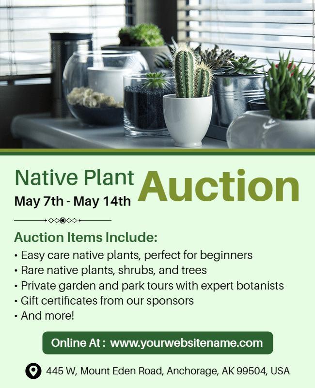 Native Plant Auction Event Flyer Template