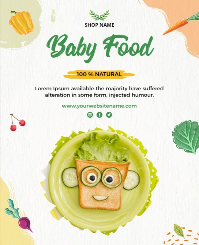 Natural Baby Food Promotional Flyer Template