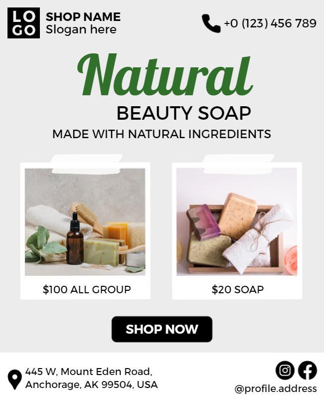 Natural Beauty Soap Product Promotion Flyer Template