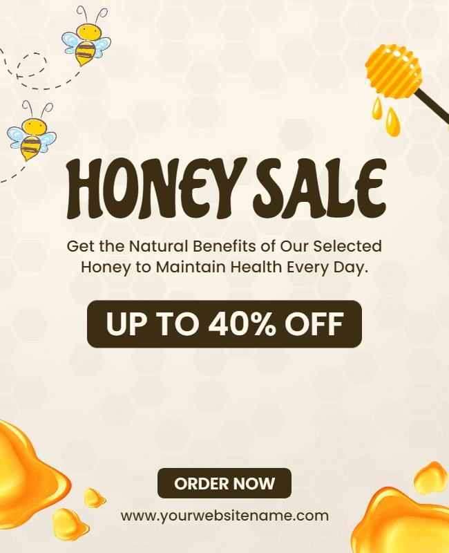 Natural Honey Sale Promotion Flyer Template