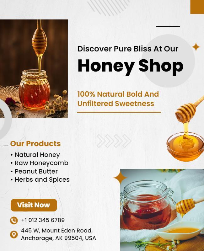 Natural Honey Shop Promotion Flyer Template