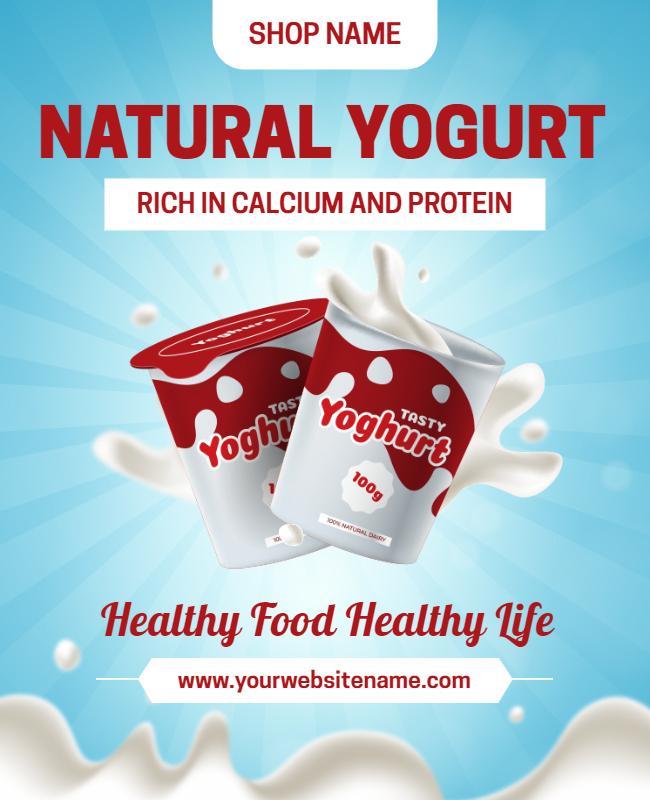 Natural Yogurt Promotion Flyer Template