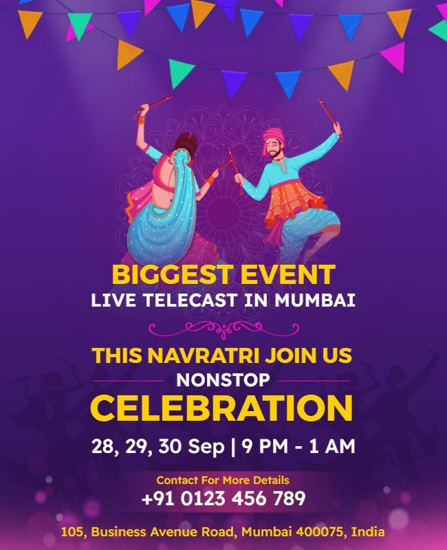 Navratri Celebration Event in Mumbai Flyer Template