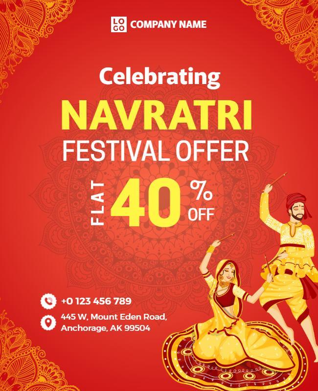 Navratri Festival Discount Offer Flyer Template