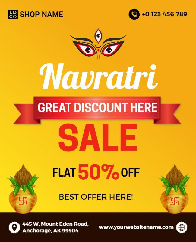 Navratri Festival Discount Sale Flyer Template