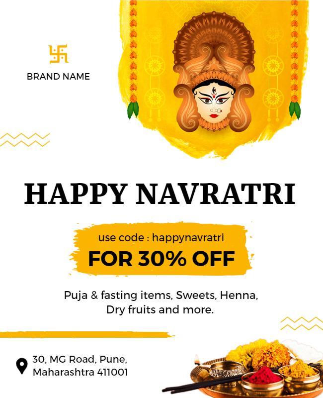 Navratri Festival Sale Promotion Flyer Template