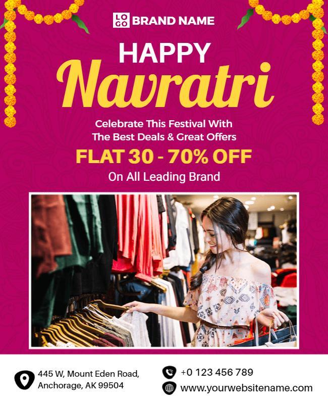 Navratri Festival Sale Promotion Flyer Template