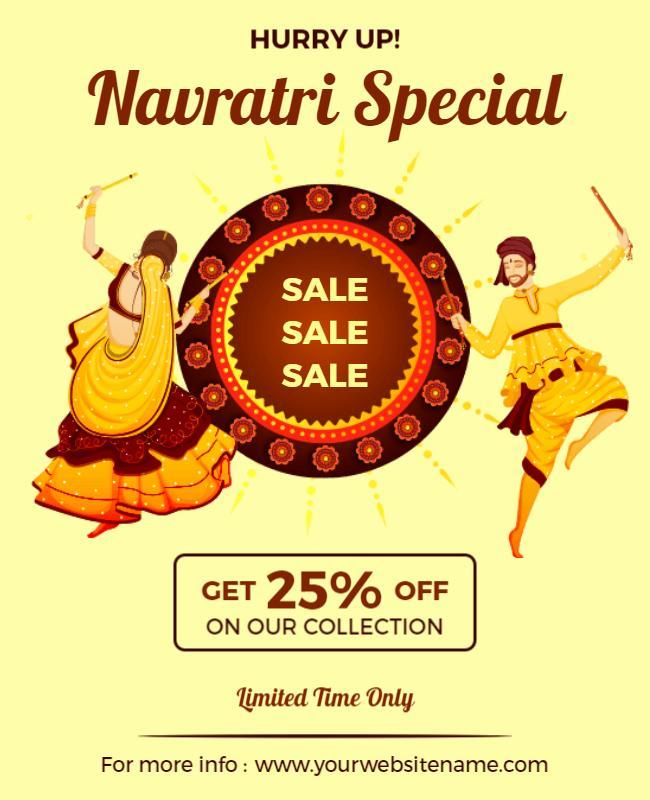 Navratri Festival Sale Promotion Flyer Template