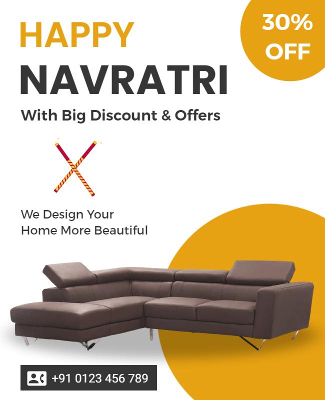 Navratri Furniture Sale Discount Flyer Template