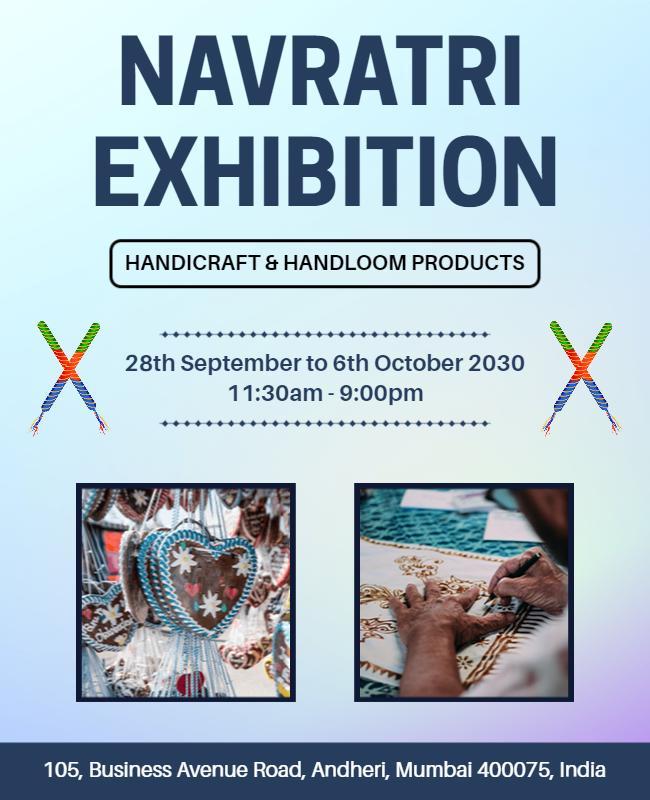 Navratri Handicraft and Handloom Exhibition Flyer Template