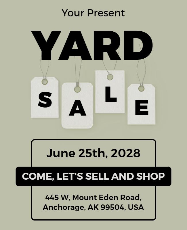 Neighborhood Yard Sale Announcement Flyer Template