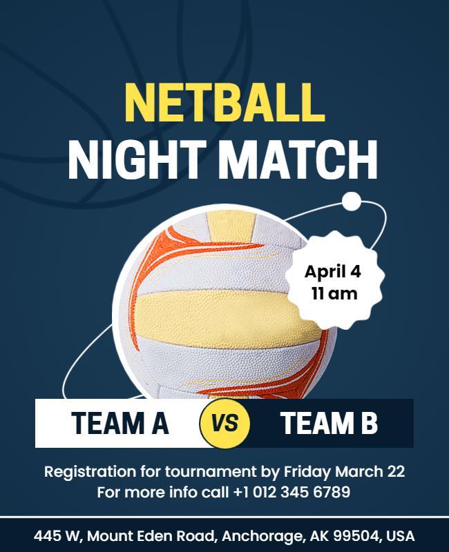 Netball Night Match Event Flyer Template