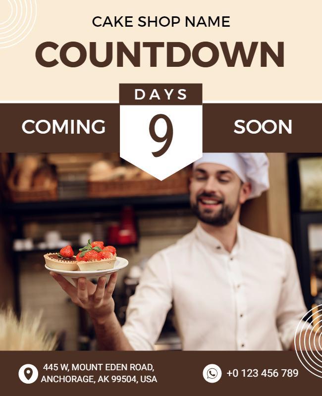 New Bakery Opening Countdown Flyer Template