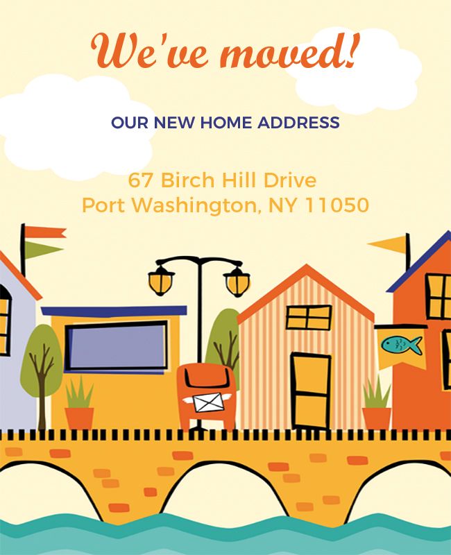 New Home Address Announcement Flyer Template