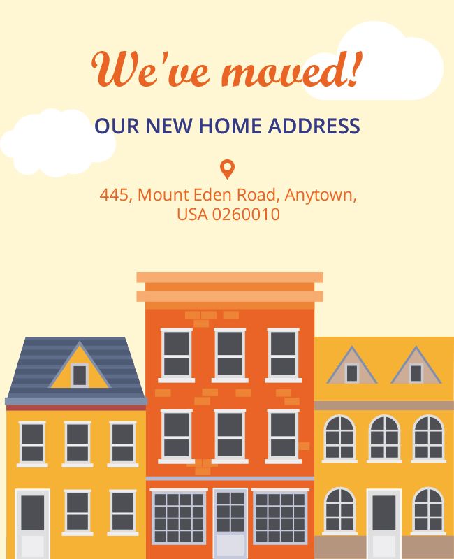 New Home Address Announcement Flyer Template