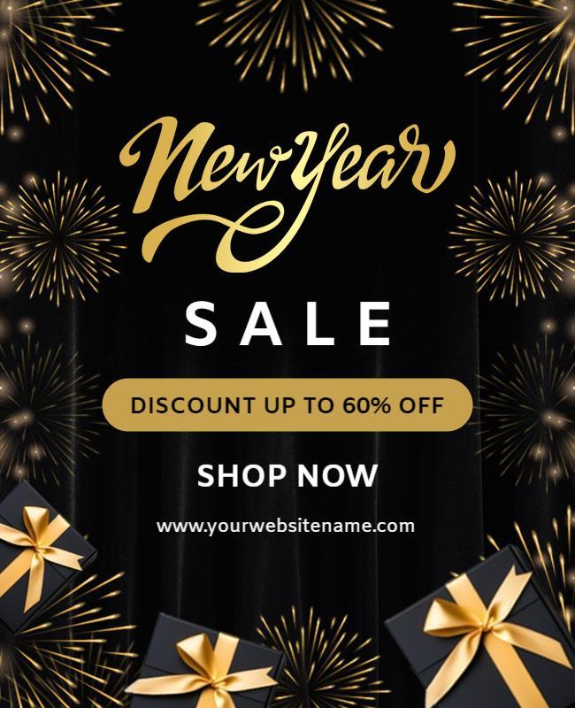 New Year Holiday Sale Promotion Flyer Template