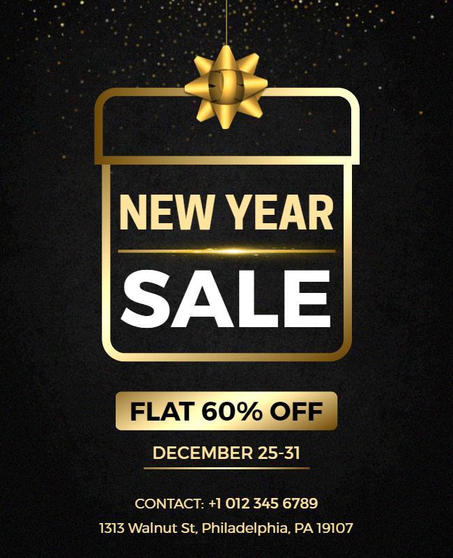 New Year Sale Promotional Flyer Template