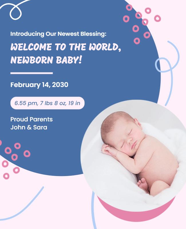 Newborn Baby Announcement Flyer Template