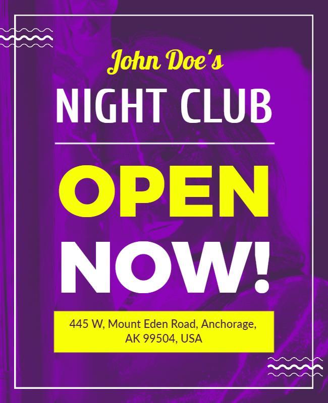 Night Club Grand Opening Announcement Flyer Template