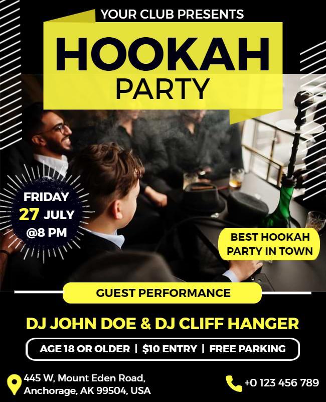 Nightclub Hookah Party Event Flyer Template