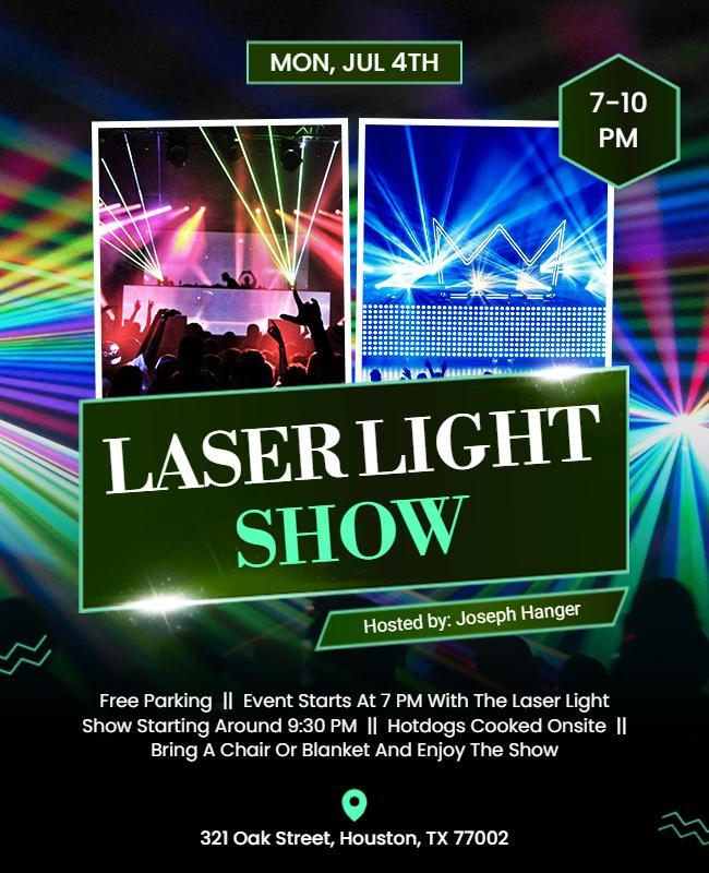 Nighttime Laser Light Show Event Flyer Template