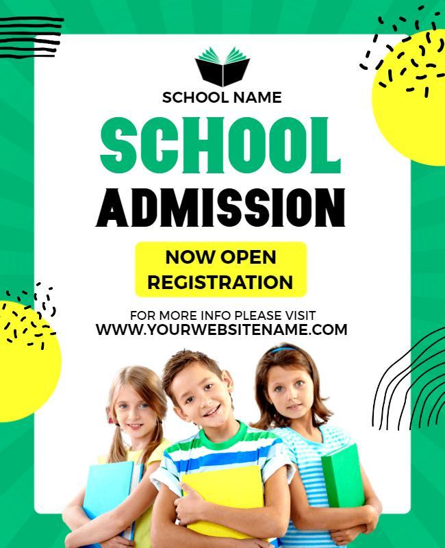 Now Open School Admission Flyer Template