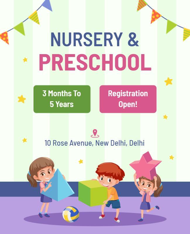 Nursery and Preschool Enrollment Flyer Template