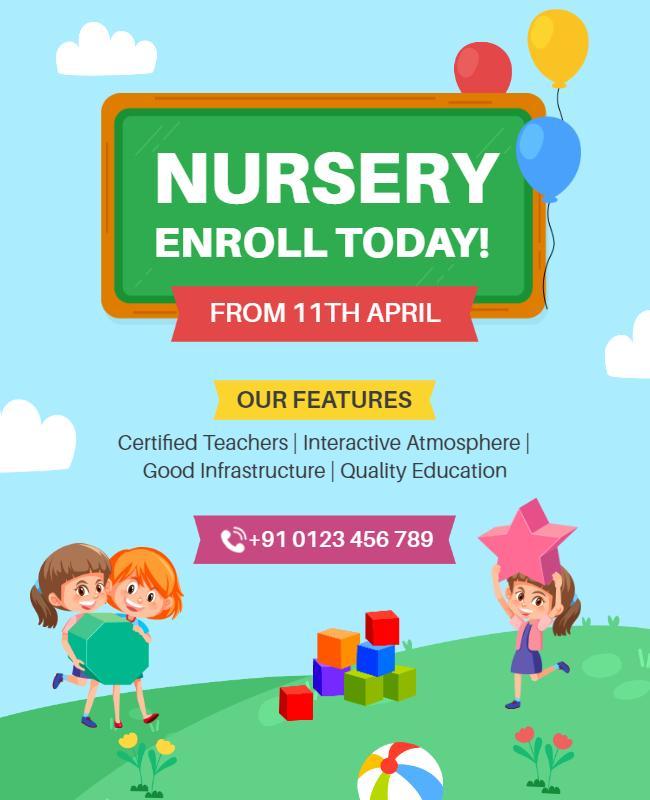 Nursery Enrollment Promotion Flyer Template