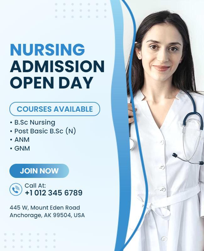 Nursing School Admission Open Day Flyer Template