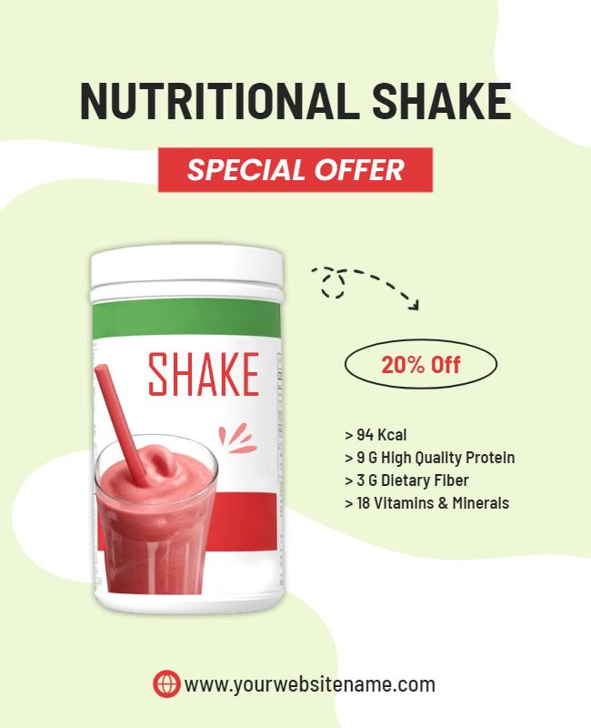 Nutritional Shake Special Offer Flyer Template