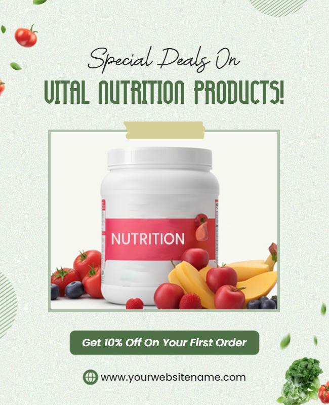 Nutritional Supplement Discount Promotion Flyer Template