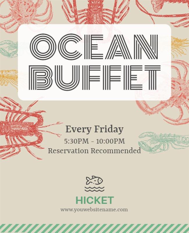 Ocean Seafood Buffet Event Flyer Template