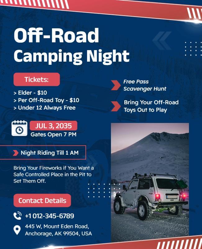 Off Road Adventure Camping Event Flyer Template