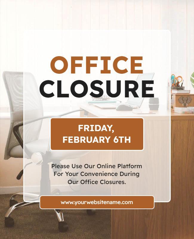 Office Closure Announcement Flyer Template