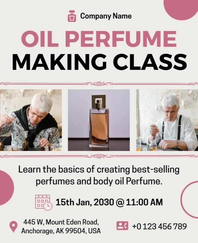 Oil Perfume Making Class Flyer Template